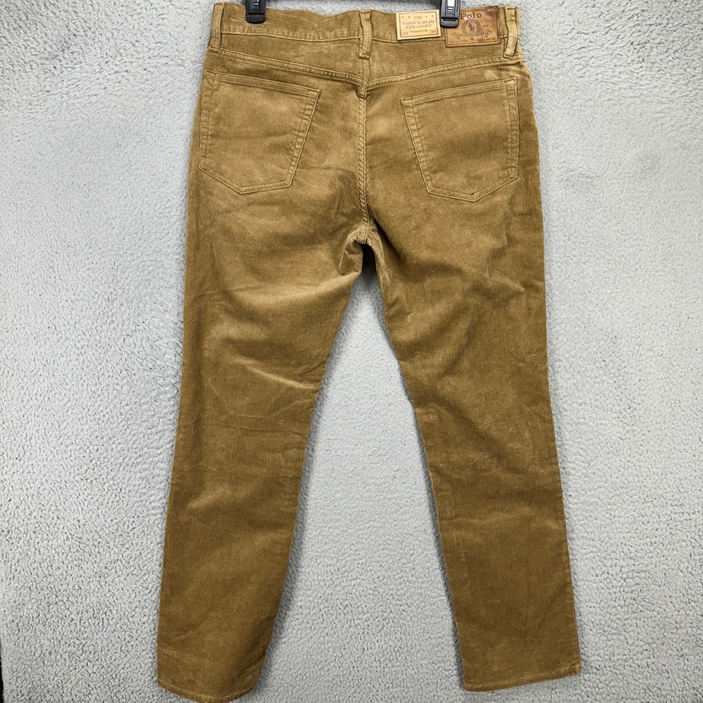 Polo Ralph Lauren‎ Mens The Varick Slim Straight Corduroy Pants 33X30 Brown NEW